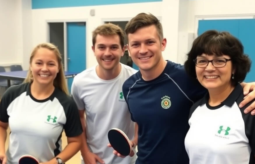 Table tennis club group photo